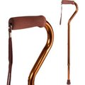 Healthsmart DMI Deluxe Lightweight Adjustable Walking Cane w/Soft Foam Offset Hand Grip, Slip Resistance, Bronze 502-1300-5455